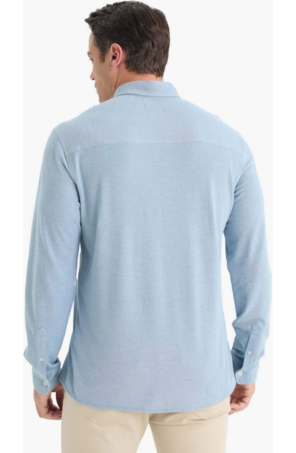 DeFacto Regular Fit Polo Yaka Uzun Kollu Gömlek E8067AX25AU görsel 6