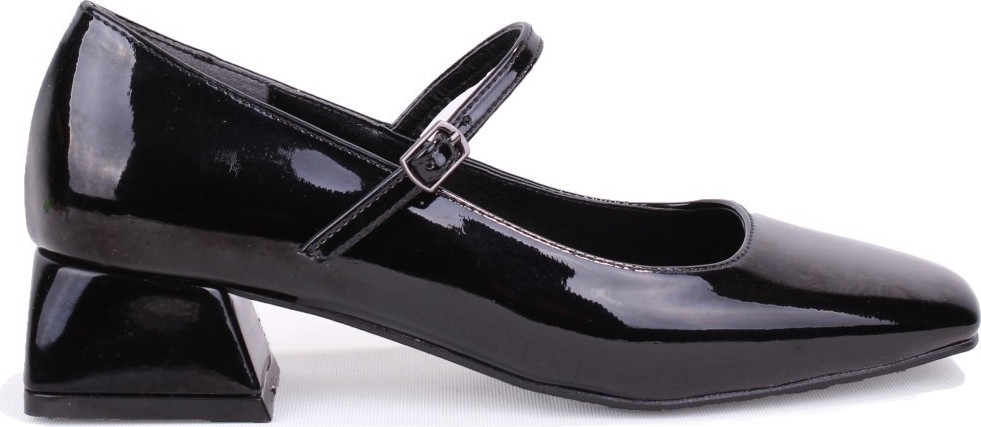Dagoster DZA07-725101 Siyah Rugan 4 cm Kalın Topuklu Klasik Kadın Ayakkabı görsel 2