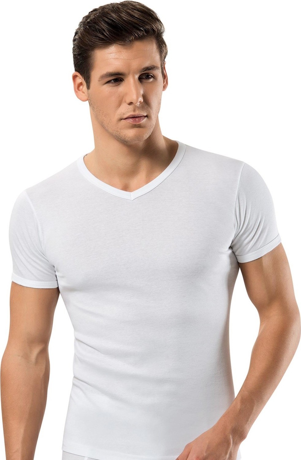 Erdem İç Giyim Erdem Beyaz Ribana V Yaka T-Shirt 1198