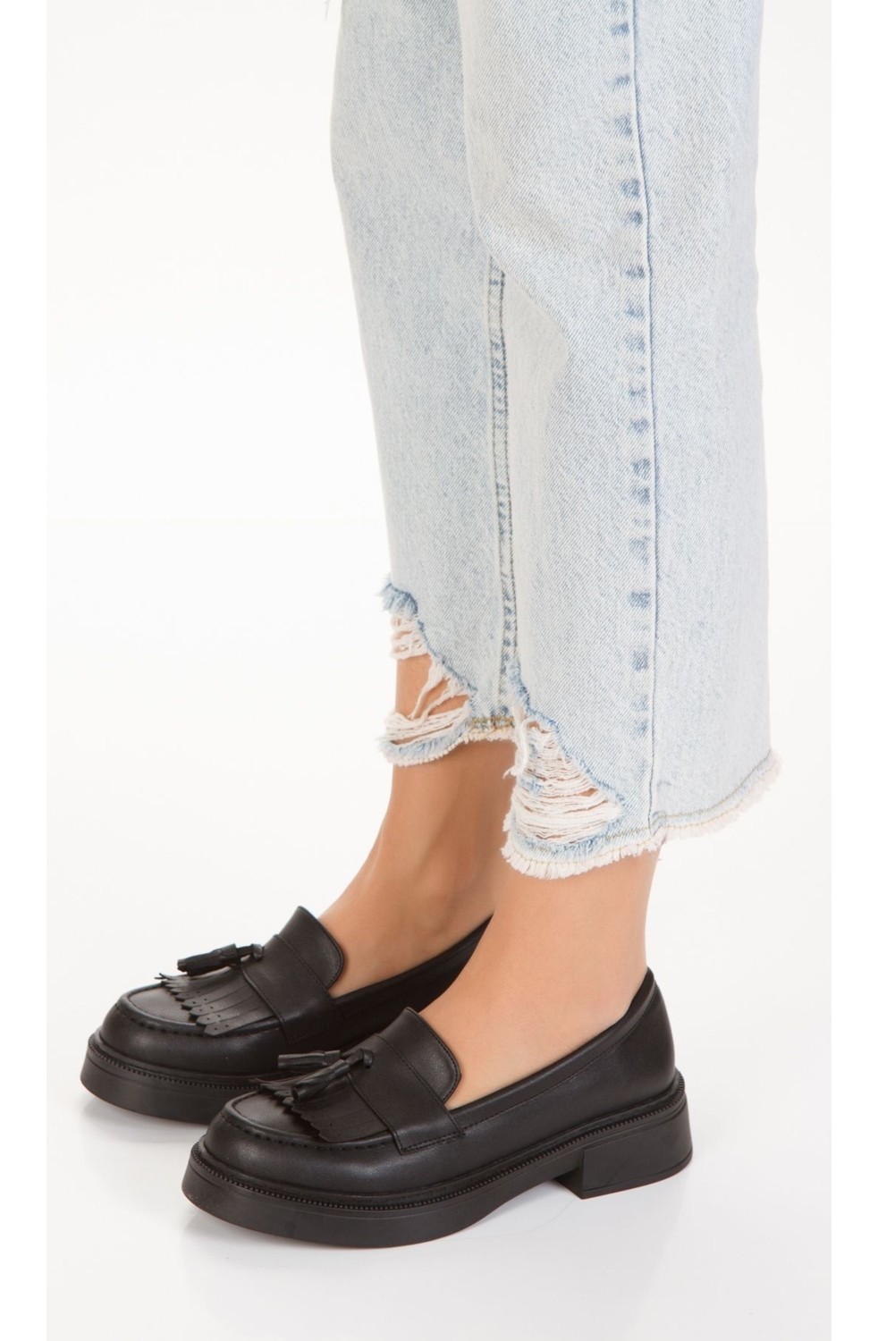 İnyola Shoes Kadın Mat Rugan Püsküllü Oxford Ayakkabı 4035 görsel 2