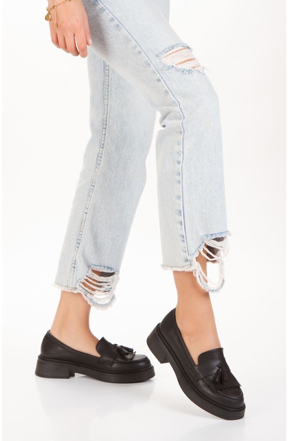 İnyola Shoes Kadın Mat Rugan Püsküllü Oxford Ayakkabı 4035 görsel 4