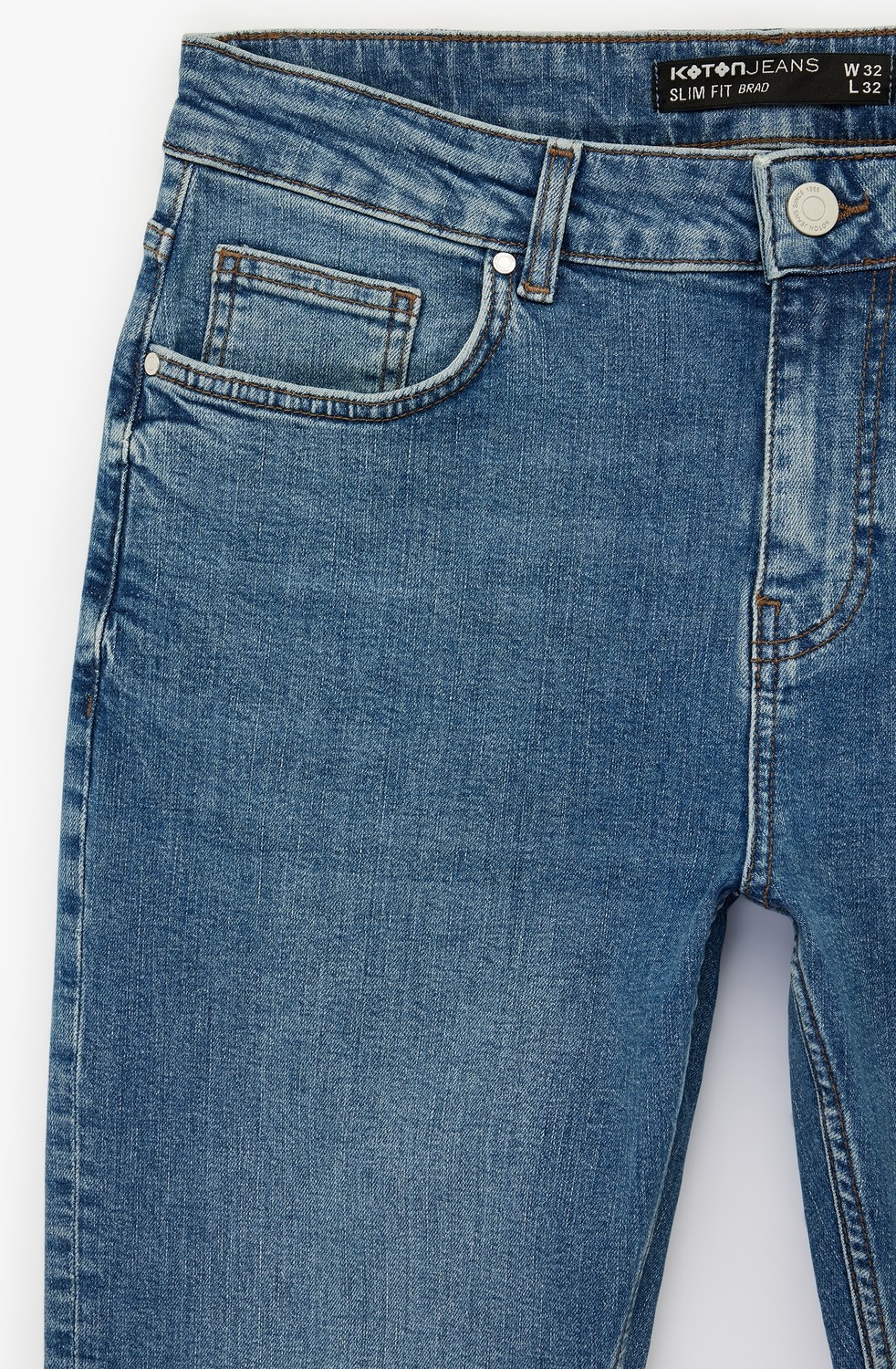 Koton Normal Bel Pamuklu Slim Fit Jean Pantolon - Brad Jean görsel 6