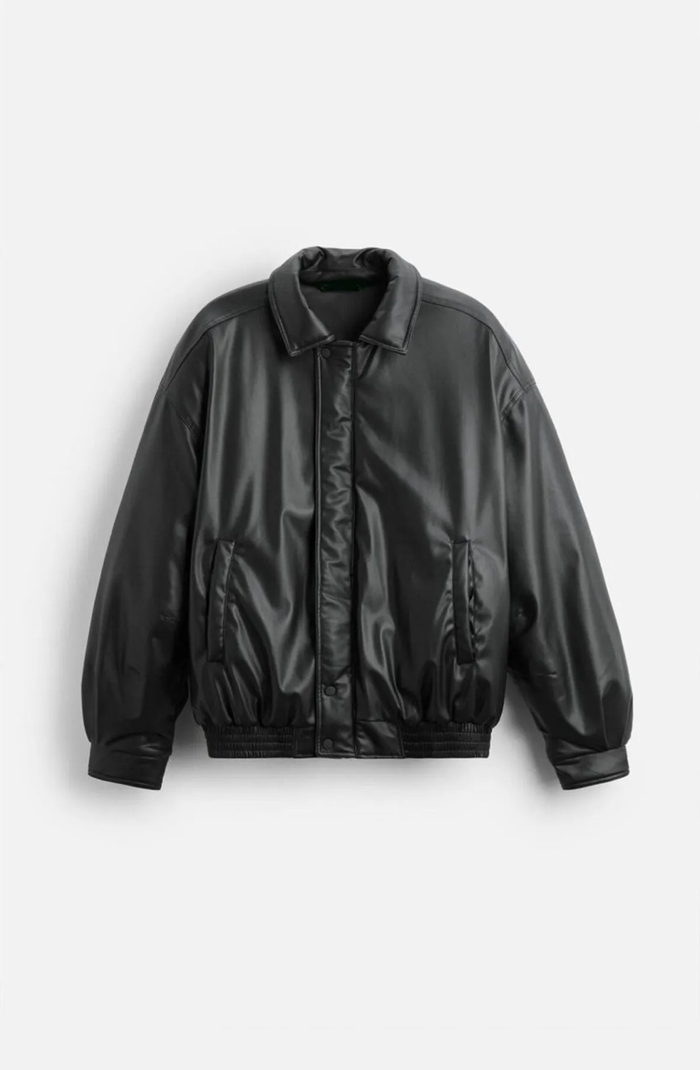 Baselco Vintage Bomber Oversize Deri Ceket görsel 4