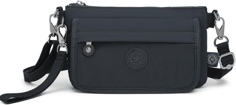 Smart Bags Kadın Postacı Çantası Minik Boy Krinkıl Kumaş 1191 Su Geçirmez Siyah