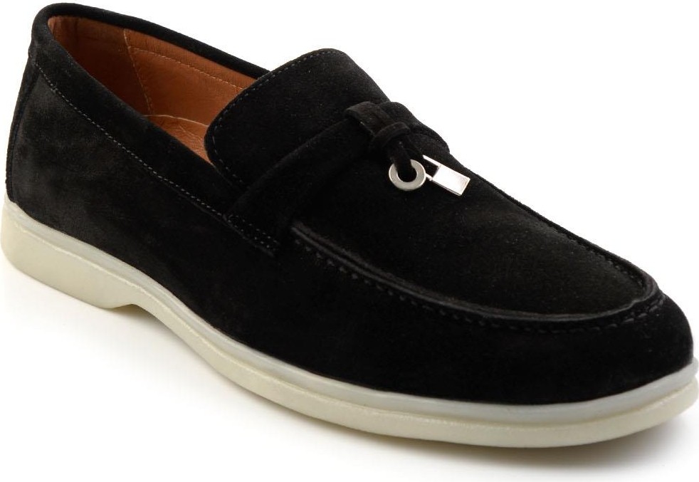 Bambi Siyah Leather Erkek Espadril E01079972602 görsel 2