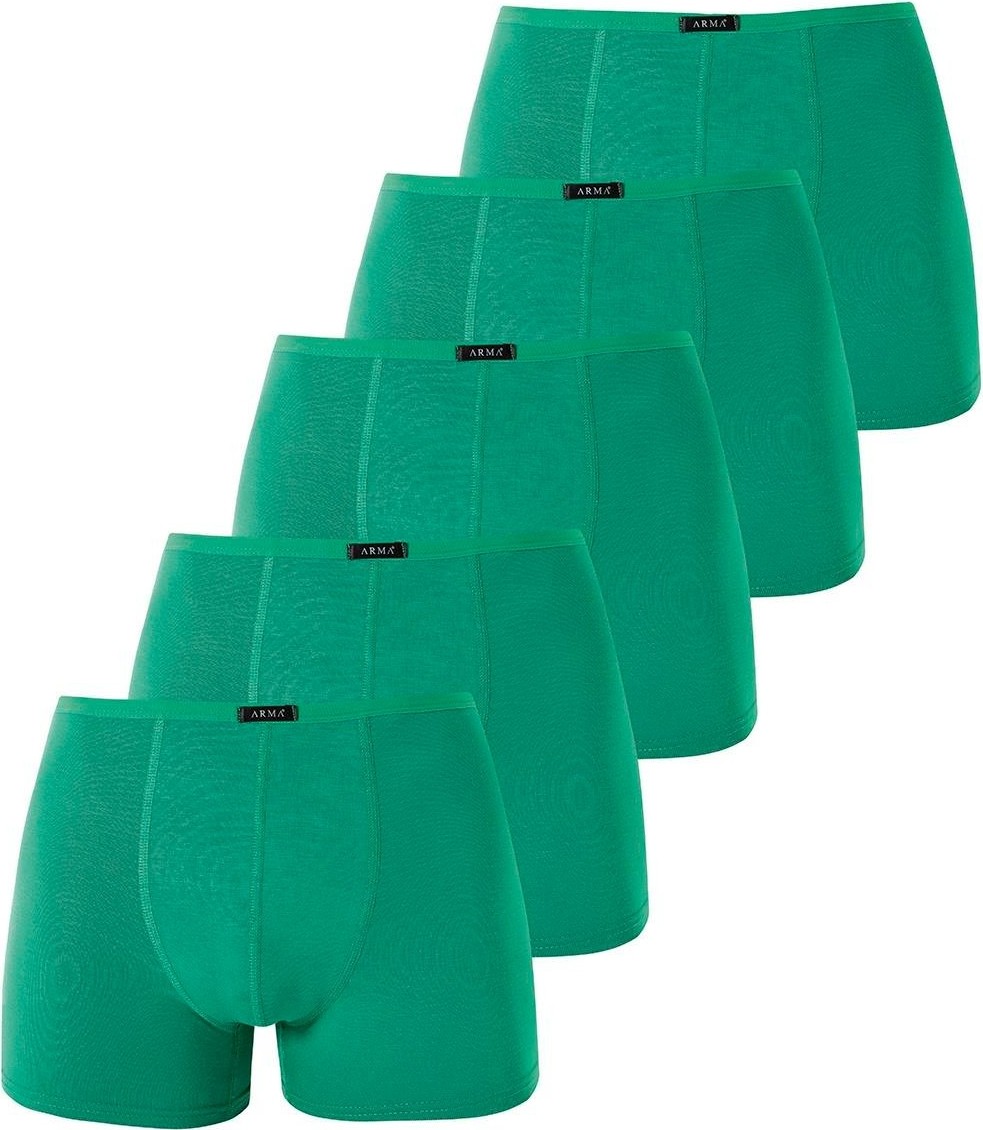 Arma Yıldız Erkek İnce Bel Lastikli Bambu Boxer Yeşil 5'li Paket