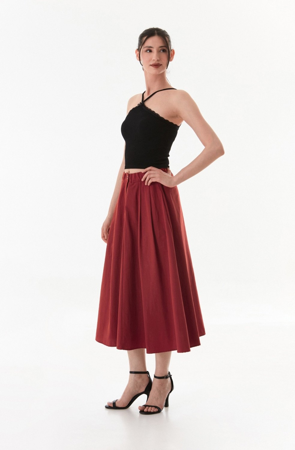 FullaModa Fitilli Çapraz Askılı Crop Body görsel 7