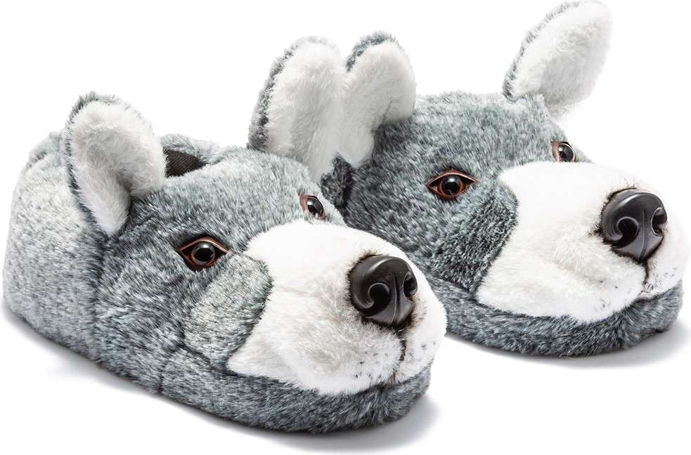 Twigy Husky Erkek Hayvanlı Panduf Gri 41/46