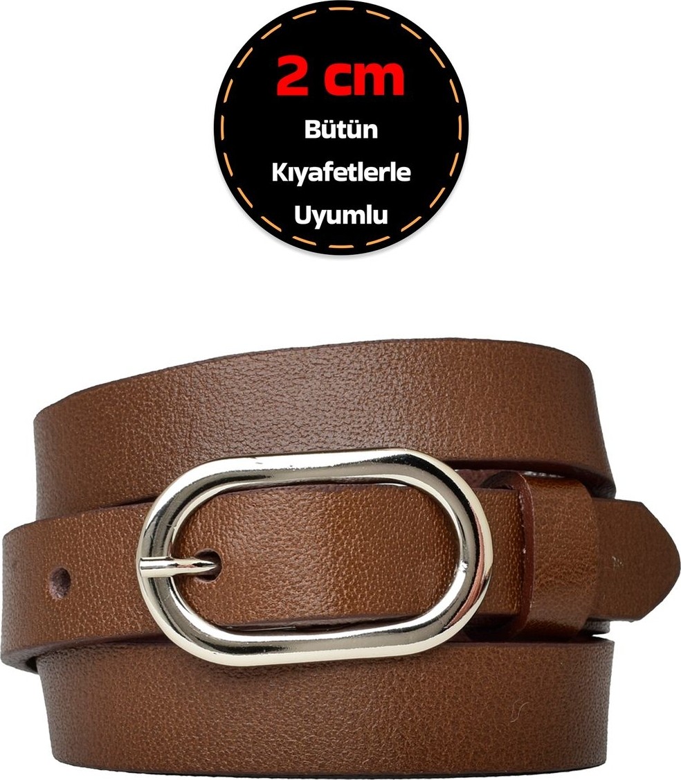 GoDeri %100 Hakiki Deri, Gümüş Tokalı Ince 2 cm Siyah Kadın Kemeri; Elbise Kemeri, Pantolon KEMERI_2CMOVAL
