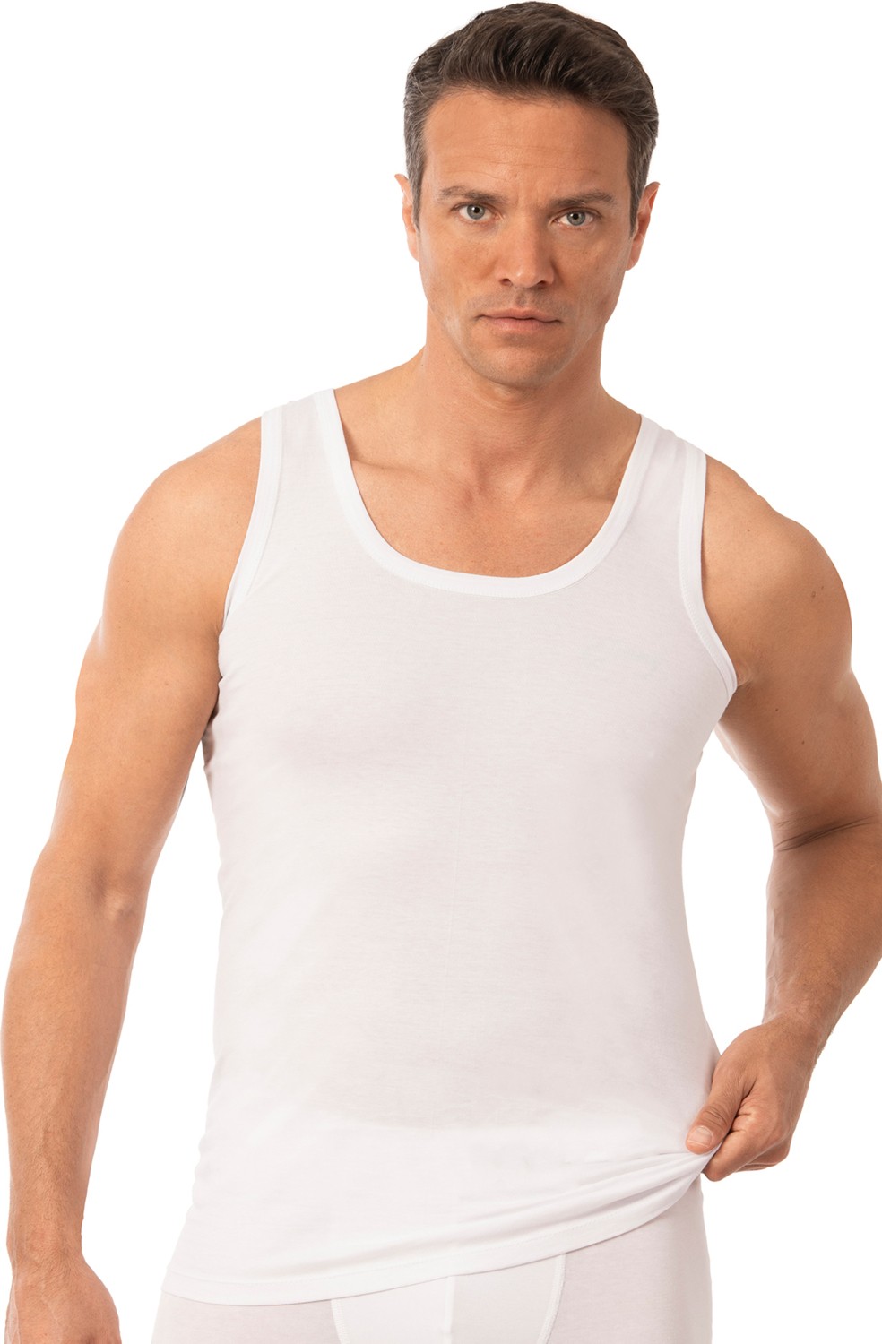 Özkan Underwear Özkan 0050 2'li Paket Erkek Pamuklu Süprem Esnek Rahat Kalın Askılı Atlet görsel 4