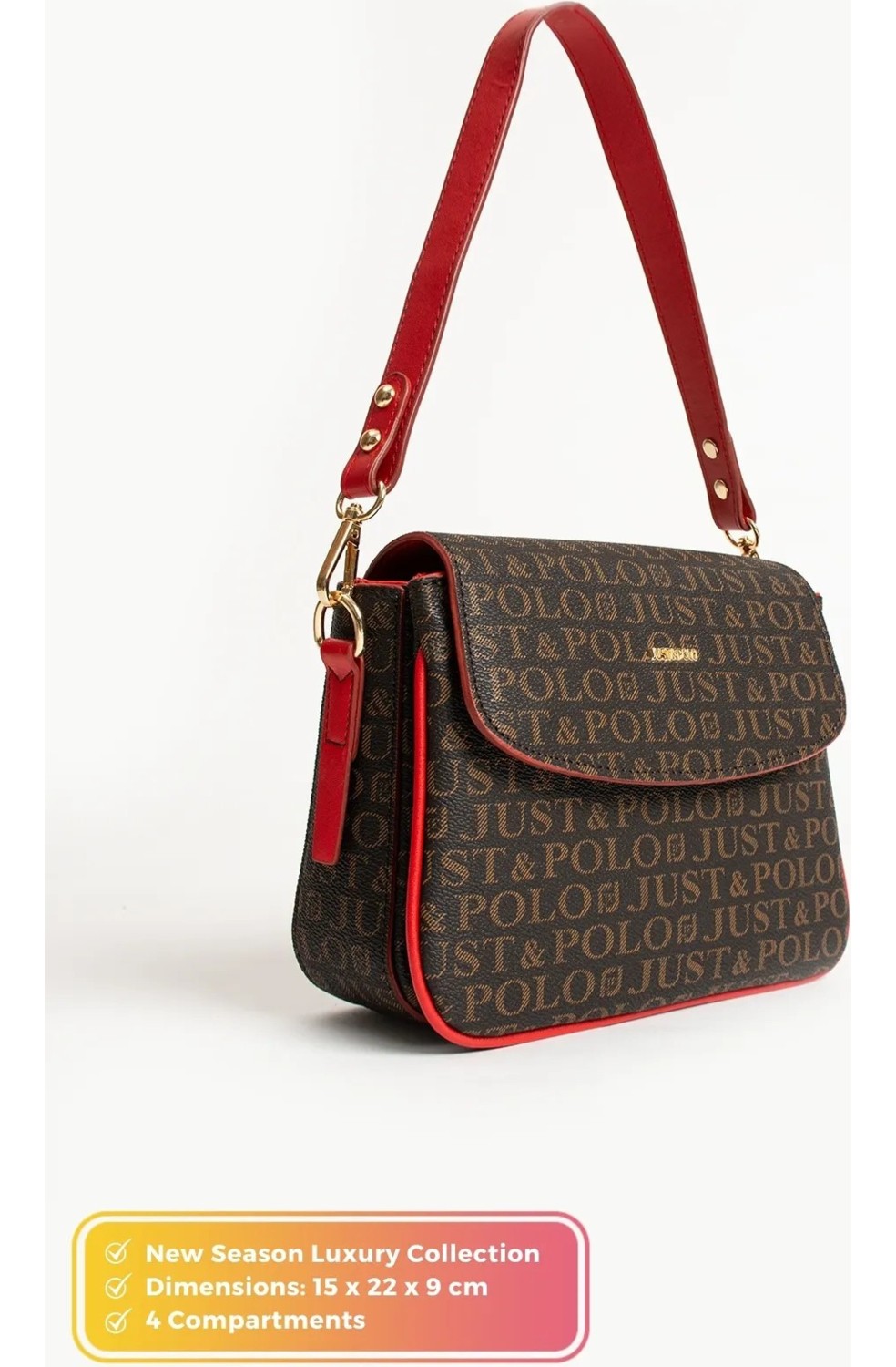 Just Polo Kadın Orijinal Just Polo Günlük El ve Omuz Çantası Shoulder Bag görsel 8
