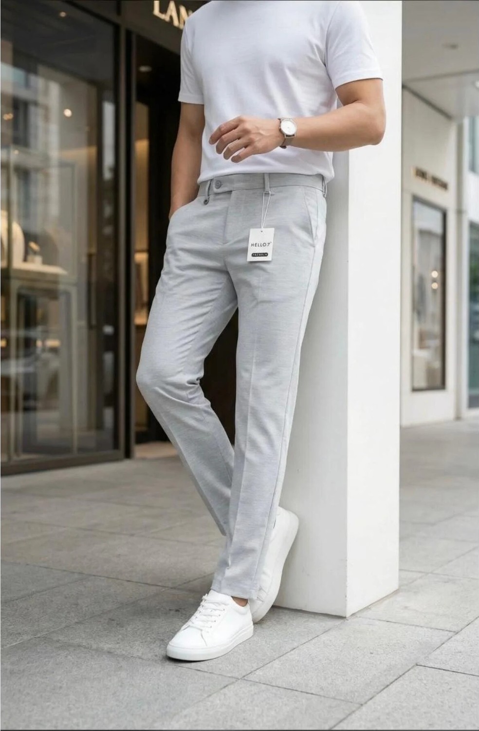 Ser Joven Erkek Siyah Slim Fit Likralı Yan Cep Bilek Boy Düz Kumaş Pantolon