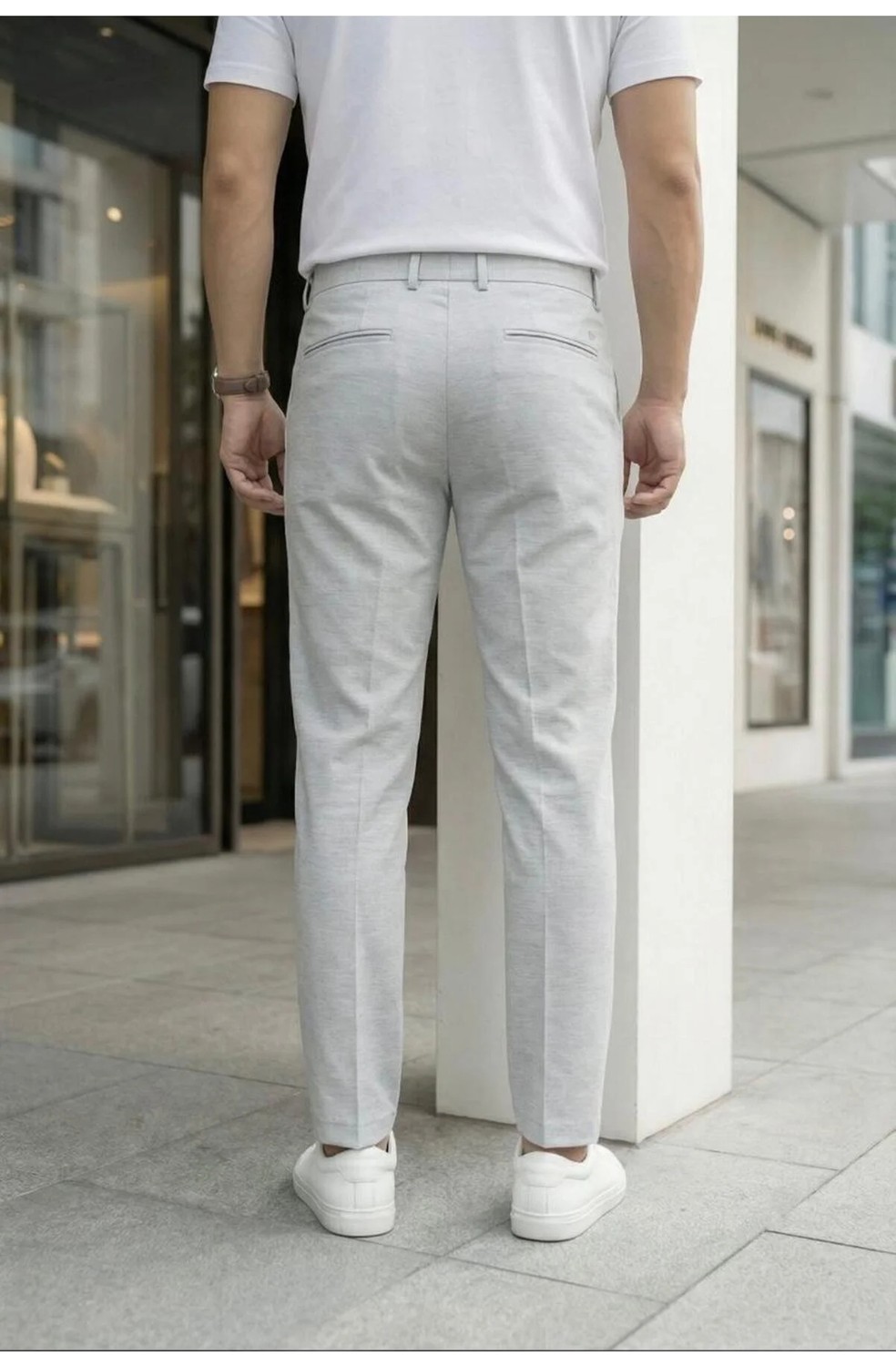 Ser Joven Erkek Siyah Slim Fit Likralı Yan Cep Bilek Boy Düz Kumaş Pantolon görsel 3