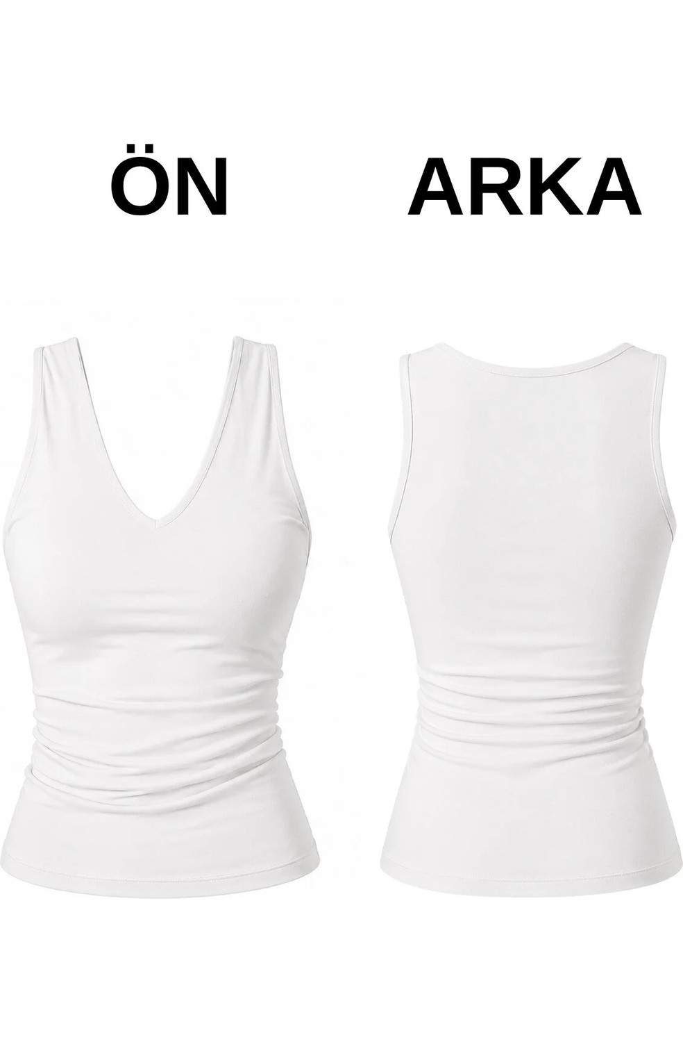 Dı Loria Kadın Önü Çift Katlı Likralı Atlet Üçlü Set (%95 Pamuk) (Kahverengi, Yeşil, Taş Rengi) görsel 2