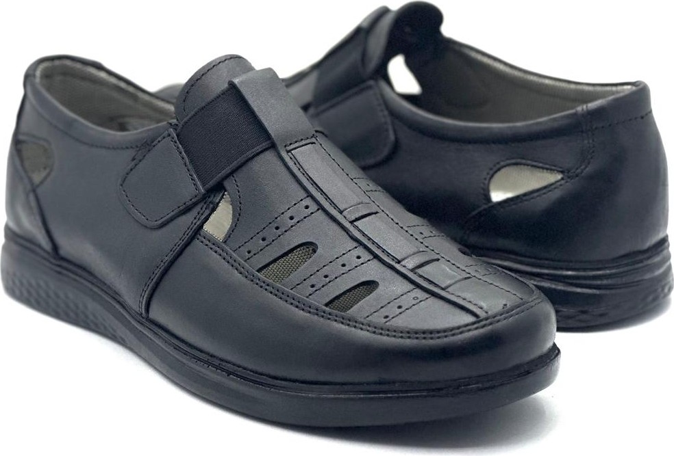 Bess Shoes Erkek Hakiki Deri Sandalet - Lastikli, Günlük, Rahat, Yazlık, Hafif, Ortopedik Sandalet görsel 4