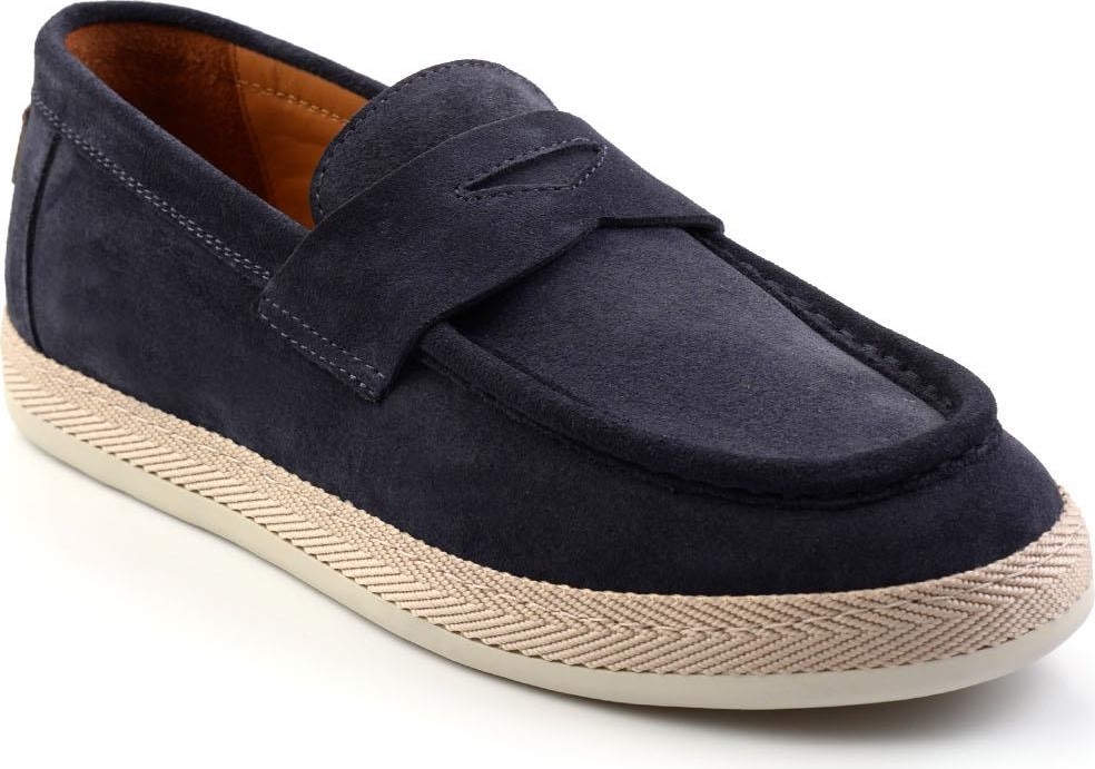 Bambi Lacivert Leather Erkek Espadril E01901361702 görsel 5