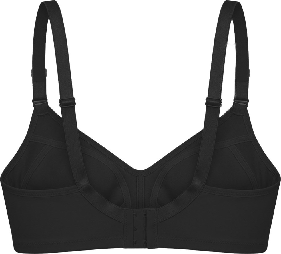 Cottonhill Bra - Fiora | Siyah Büyük Beden Balensiz Pamuklu Ayarlanabilir Askılı Kadın Sütyen görsel 2