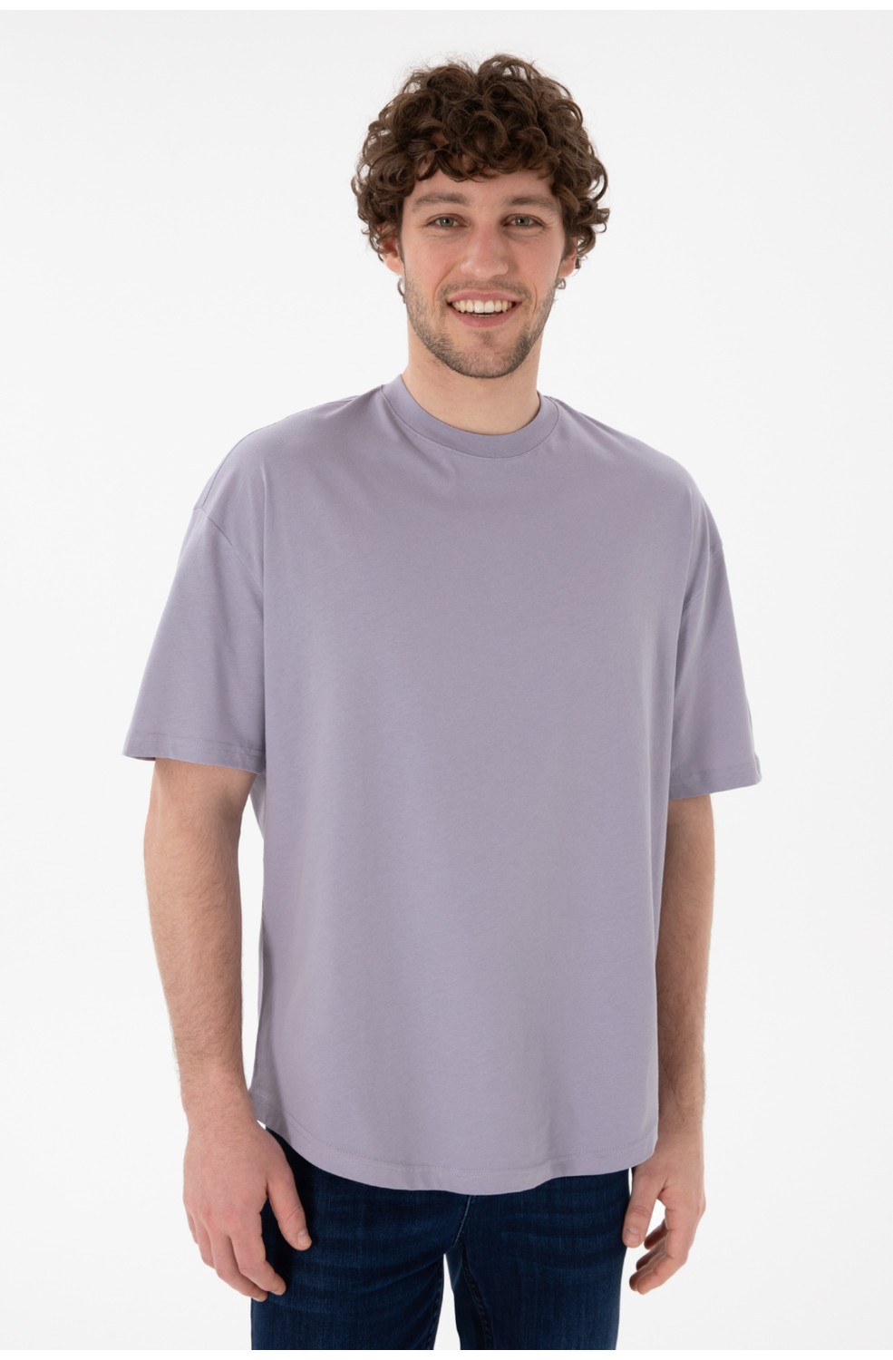 U.S. Polo Assn. Erkek Long Fit Bisiklet Yaka Siyah Basic Tişört 50305988-VR046 görsel 2