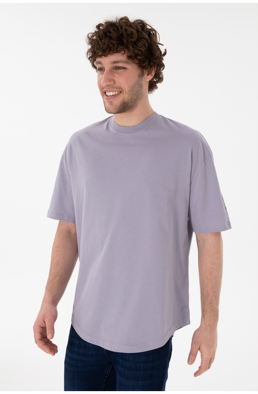 U.S. Polo Assn. Erkek Long Fit Bisiklet Yaka Siyah Basic Tişört 50305988-VR046 görsel 4