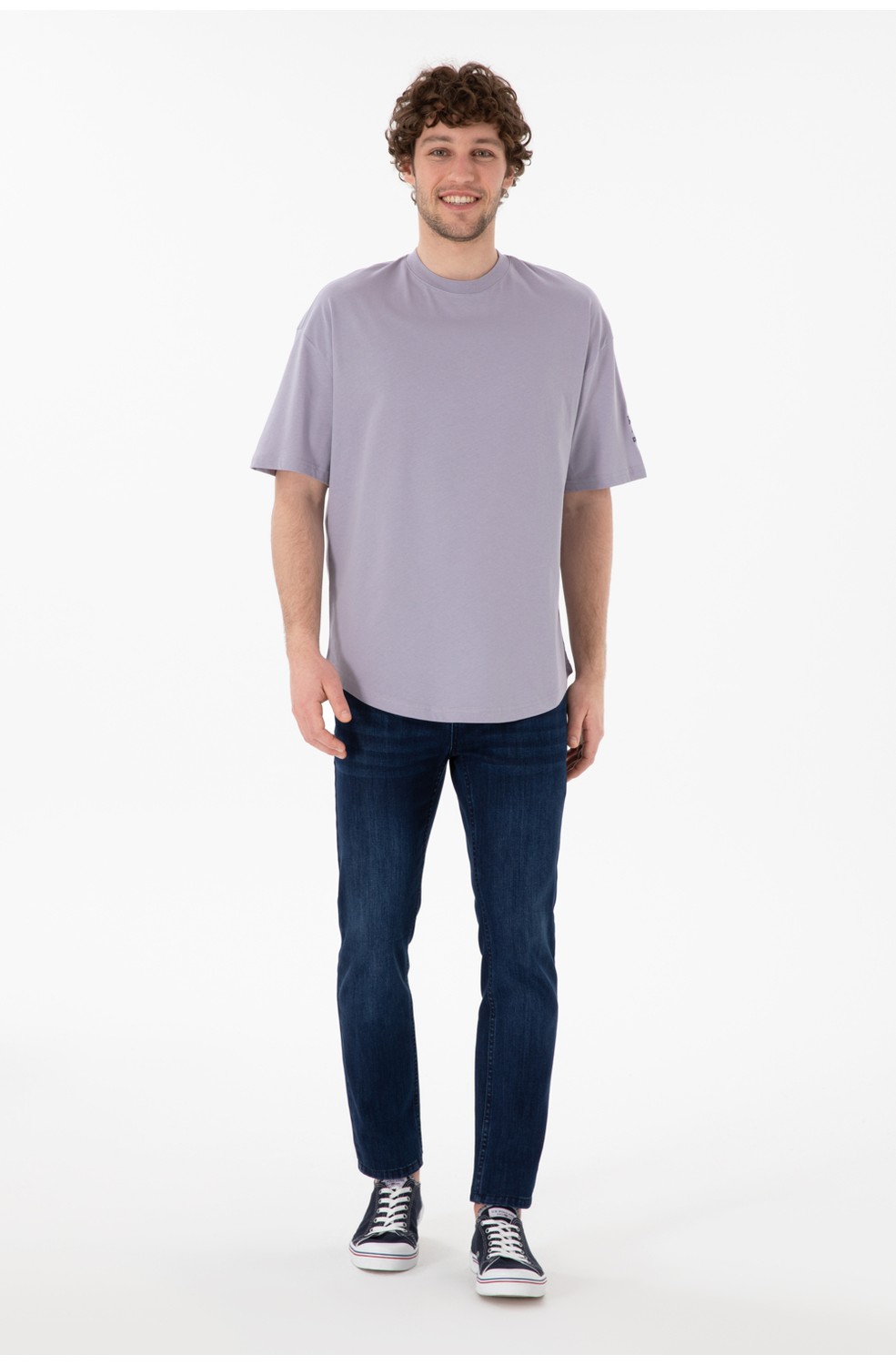 U.S. Polo Assn. Erkek Long Fit Bisiklet Yaka Siyah Basic Tişört 50305988-VR046 görsel 5