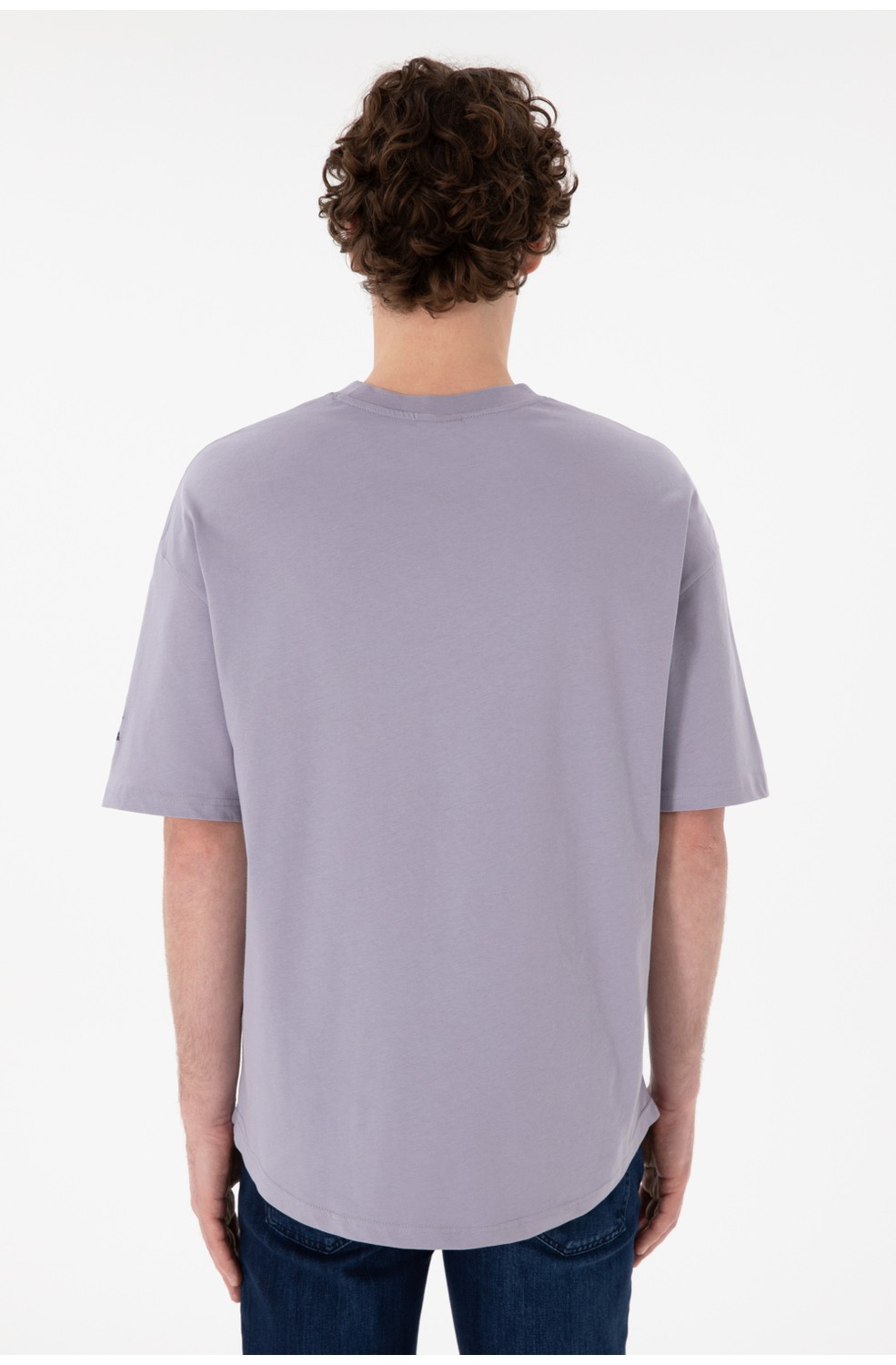 U.S. Polo Assn. Erkek Long Fit Bisiklet Yaka Siyah Basic Tişört 50305988-VR046 görsel 6