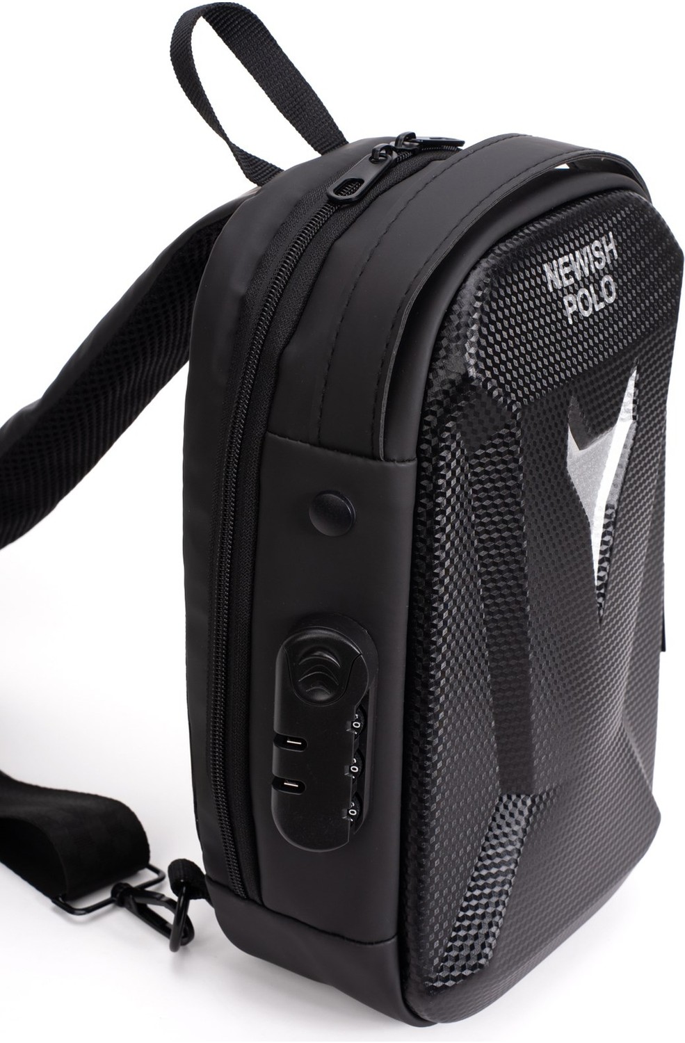 Newish Polo Erkek Şifreli Kilitli Su Geçirmez Sling Bag Çapraz Omuz ve Sırt Çantası - NEWPOLO404 görsel 5