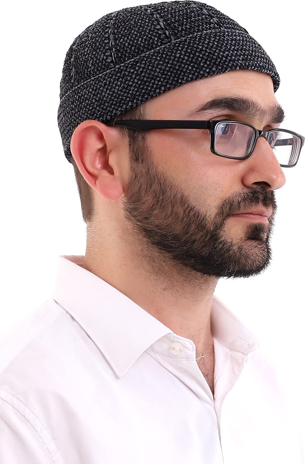 1001 Kışlık Kadife Takke Katlamalı Desenli
