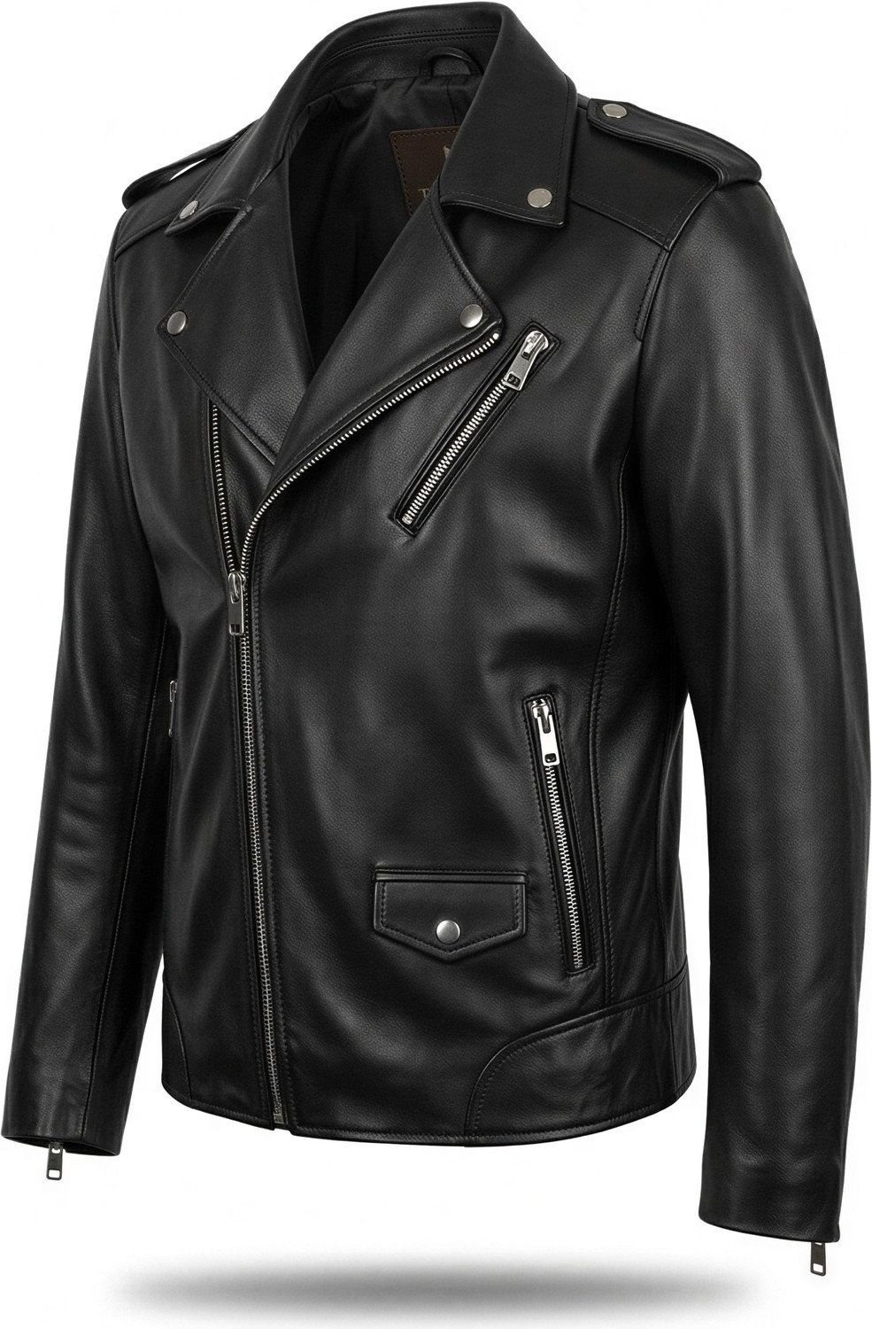Tabakhanem Hugo %100 Hakiki Kuzu Derisi Erkek Slim Fit Biker Ceket görsel 3