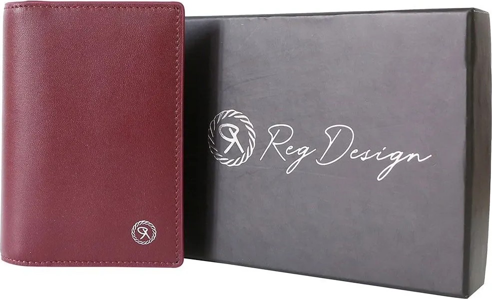 Reg Design Bordo Hakiki Deri Kapaklı Kartlık/portföy