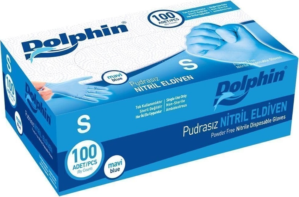 1001 Mavi Nitril Eldiven Pudrasız (S) 100'LÜ Paket