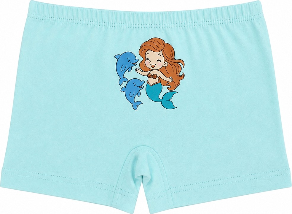 Özkan Underwear Özkan 41602 5'li Paket Kız Çocuk Karışık Renkli Desenli Pamuklu Yumuşak Rahat Şort Boxer görsel 3