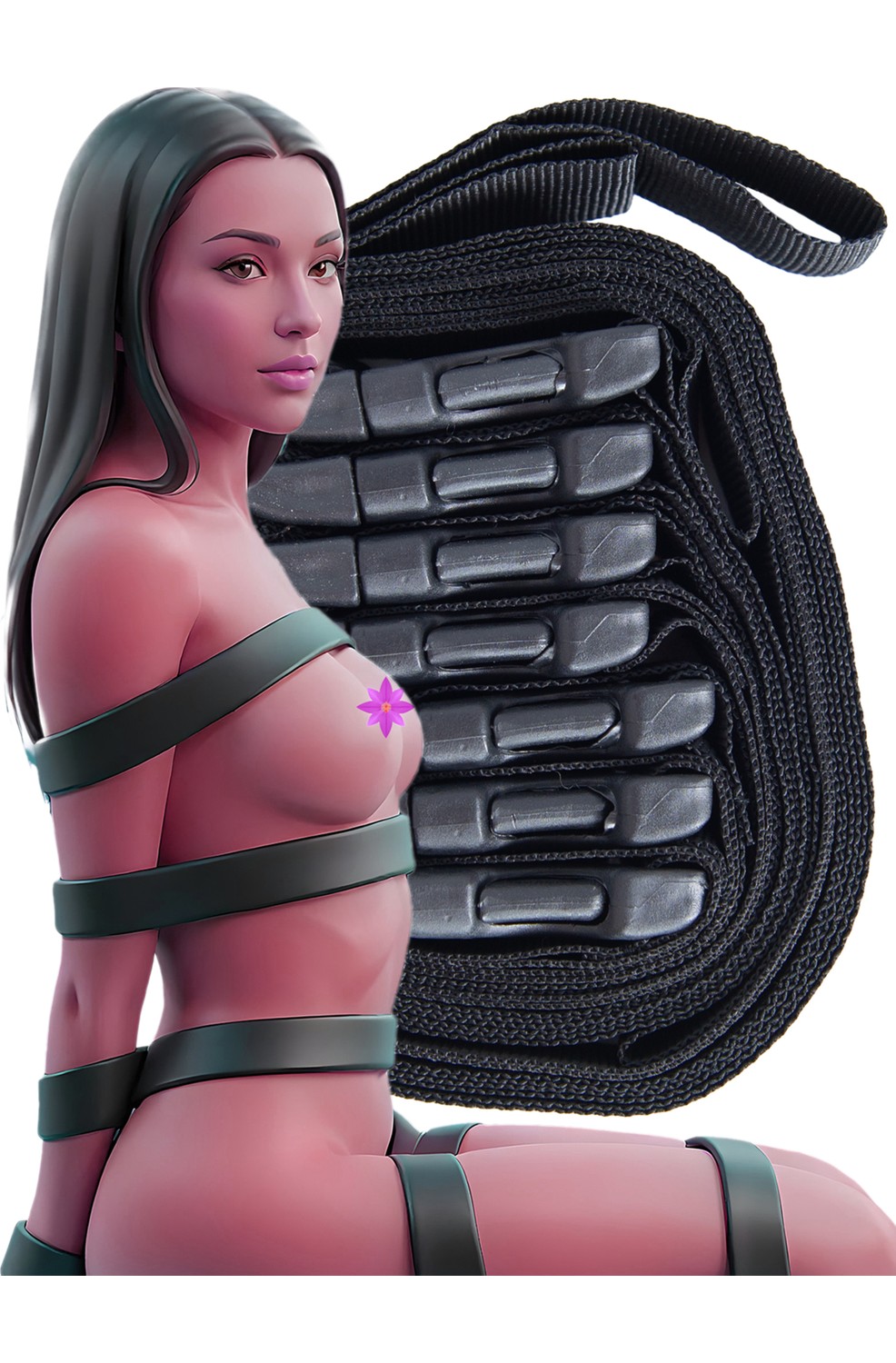 Heleni Mor Bdsm Fantazi Esaret Seti, Vücut Kısıtlama Esaret Sex Seti (7 Parça) görsel 5
