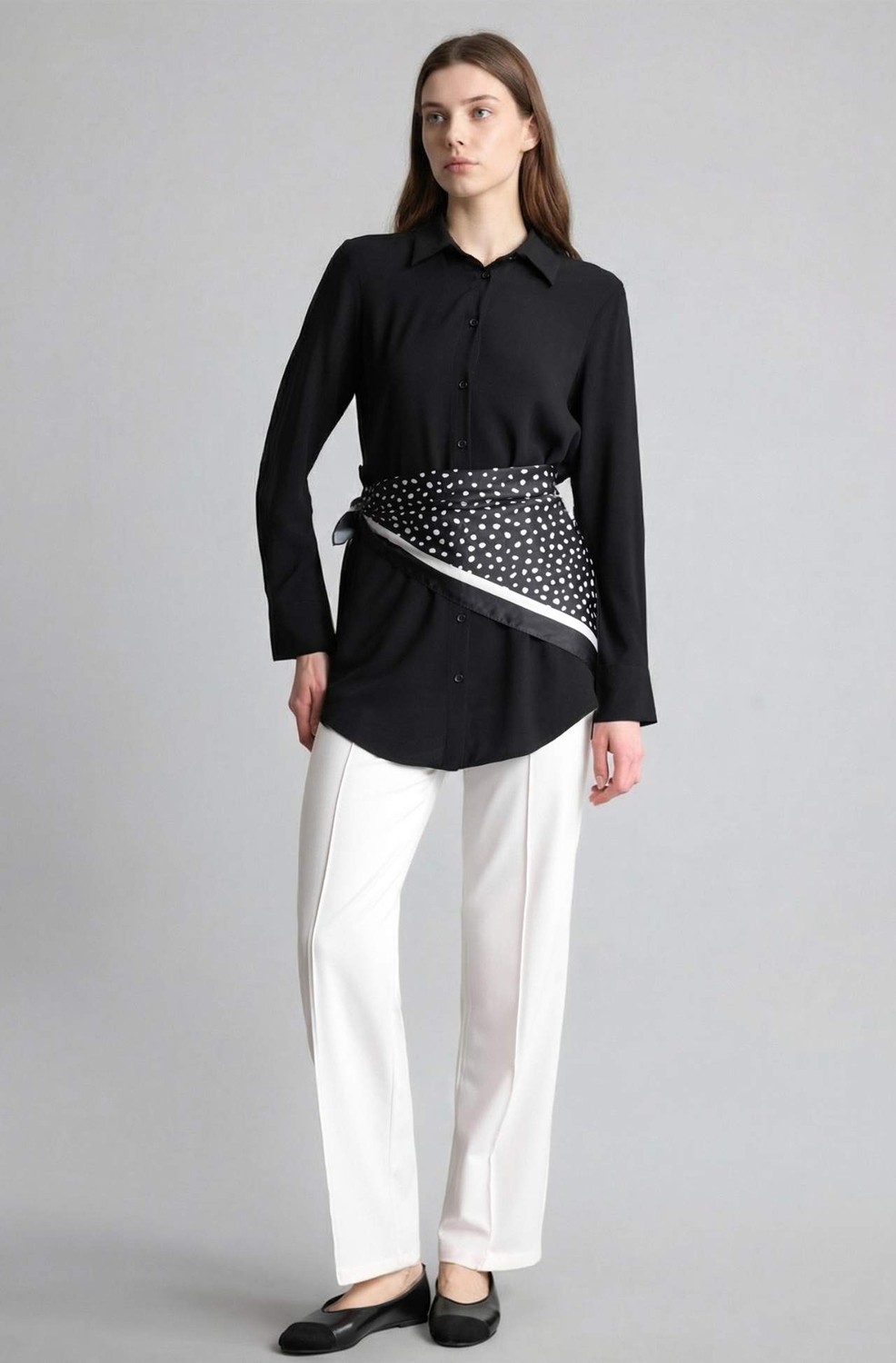 DeFacto Regular Fit Basic Uzun Kollu Tesettür Gömlek Tunik Z3538AZ26SP görsel 2