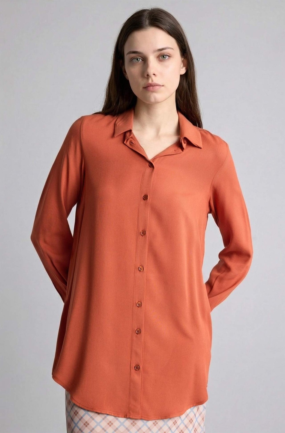 DeFacto Regular Fit Basic Uzun Kollu Tesettür Gömlek Tunik Z3538AZ26SP