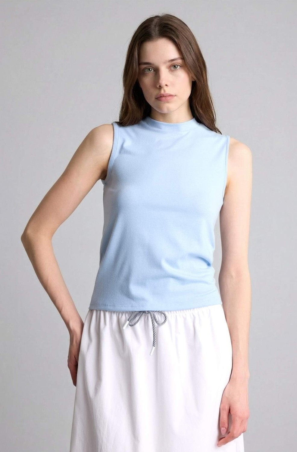 DeFacto Slim Fit Yarım Balıkçı Yaka Kısa Kollu Tunik H7684AX26SM