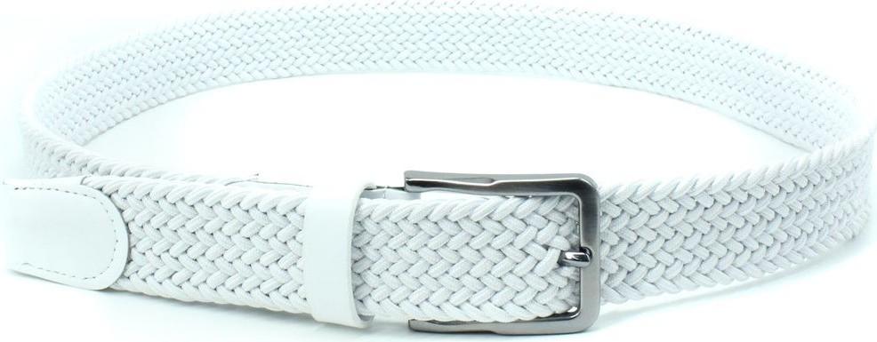 Pino44 Örgü Lastik Kemer 3,5cm - Şort Kemeri - Kot Kemeri - Kanvas Pantolon Kemeri - Beyaz görsel 2
