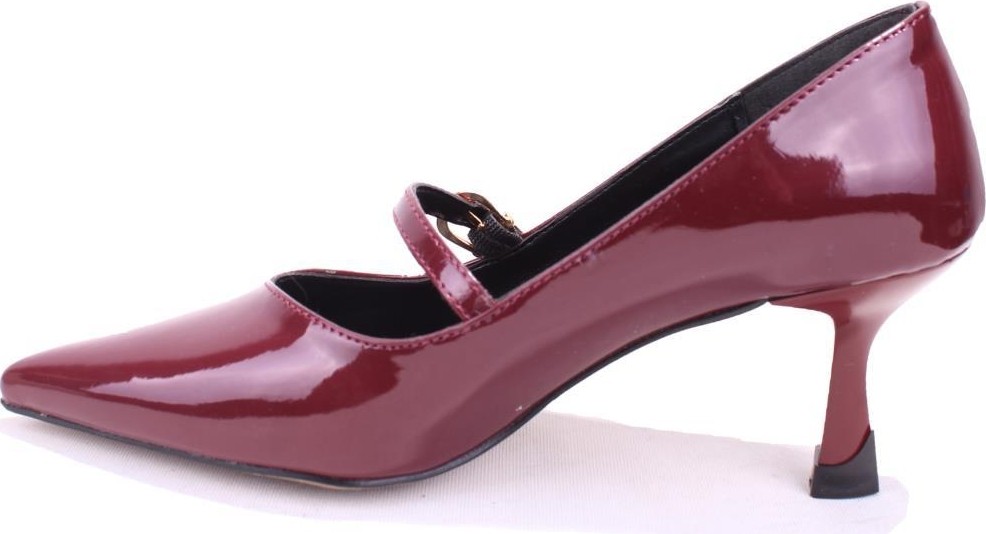 Dagoster DZA07-389100 Bordo Rugan Stiletto Topuklu Kadın Ayakkabı görsel 3