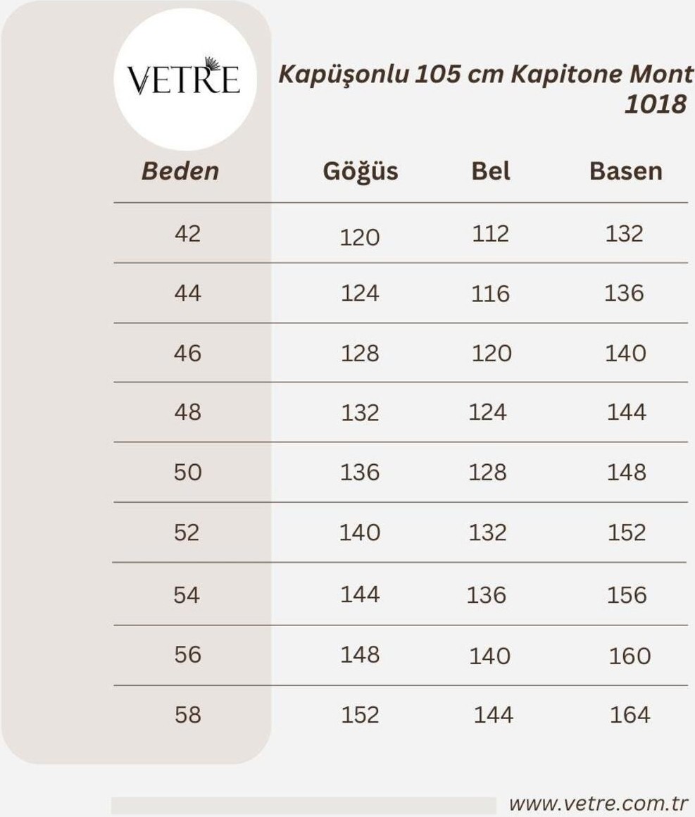 Vetre Kadın Siyah Kapitone Mont 105 cm Uzun Kol Kapüşonlu Su Geçirmez Özellikte görsel 7