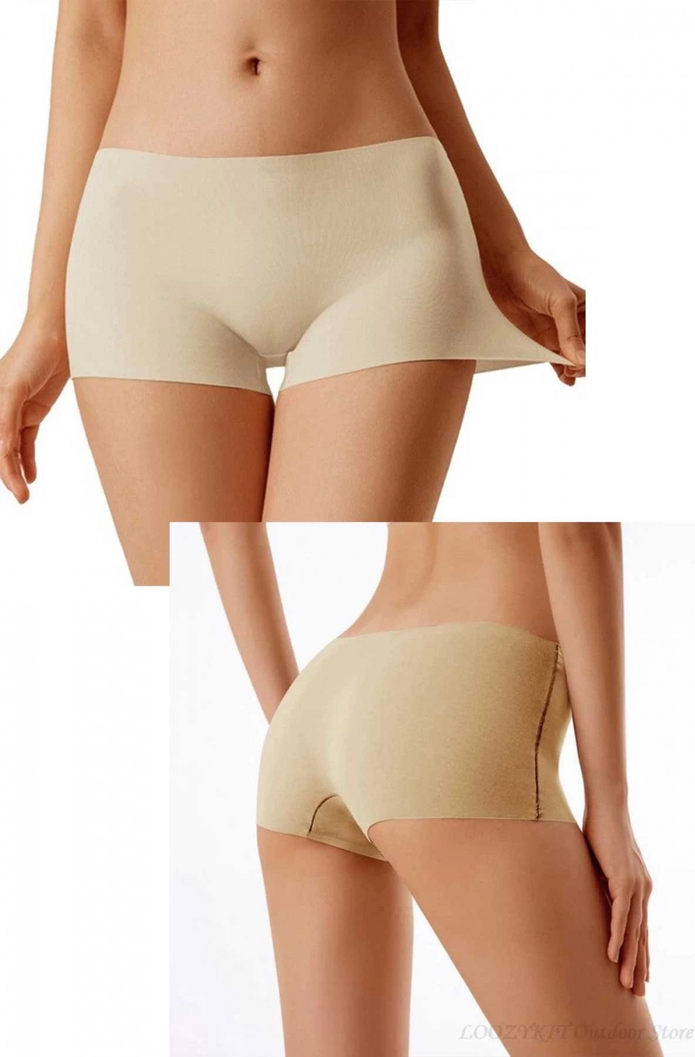 Marsilyan 3 Adet Kadın Dikişsiz Görünmez Iz Yapmaz Mini Şort Boxer Ten görsel 5