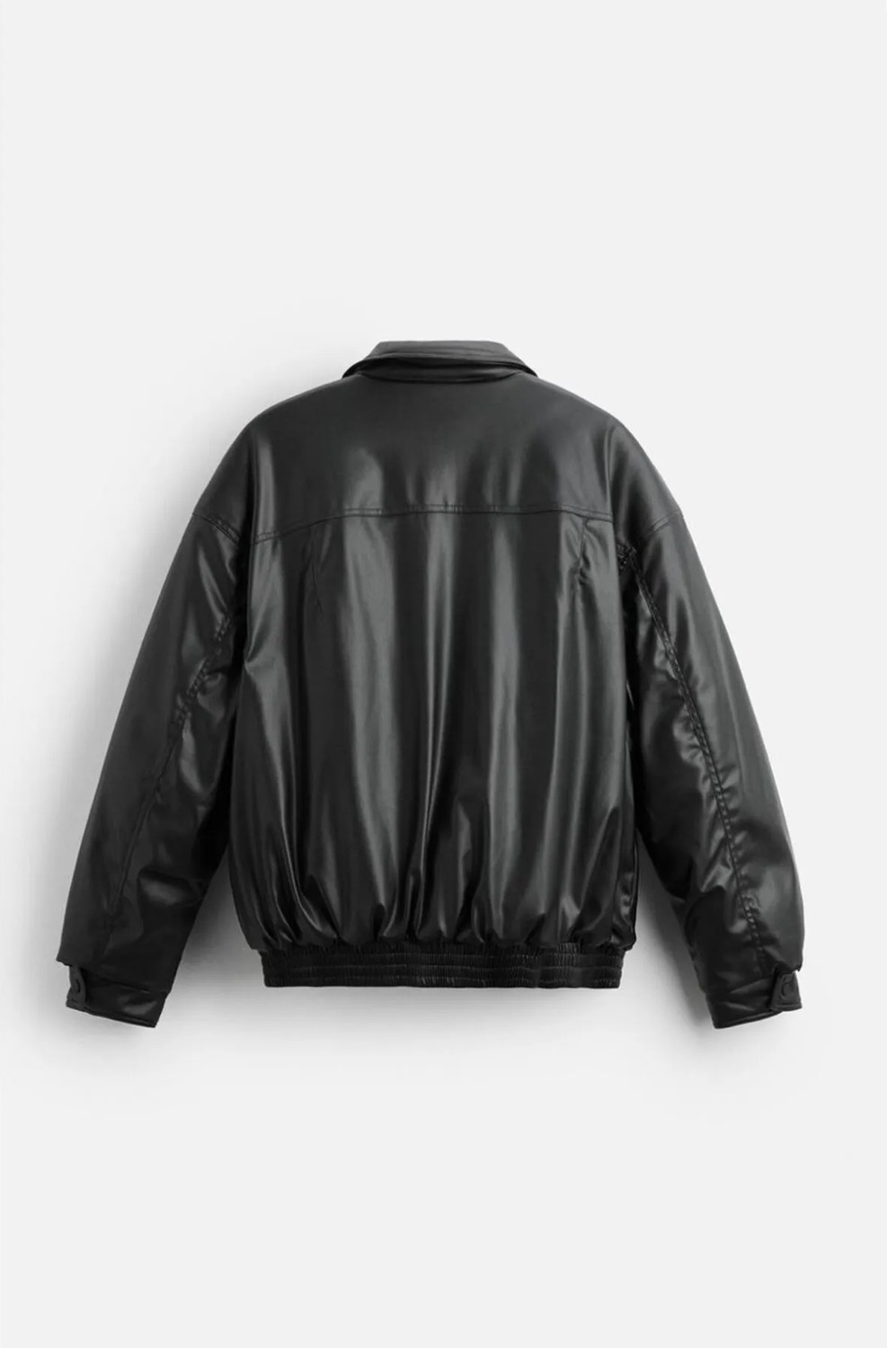 Baselco Vintage Bomber Oversize Deri Ceket görsel 3