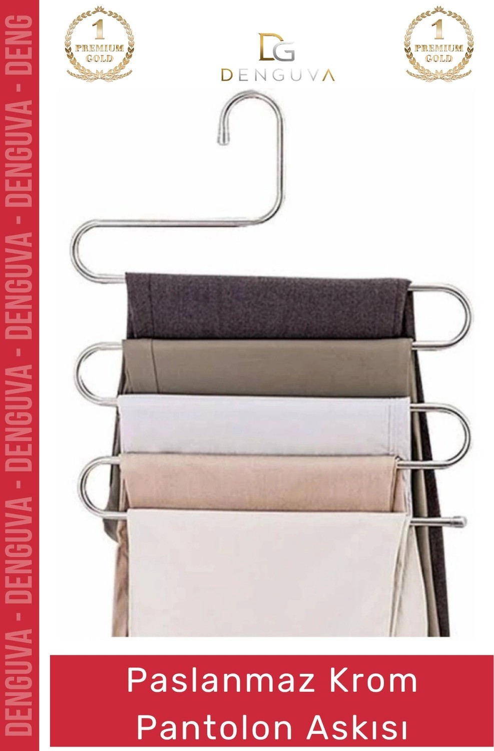 Denguva #pantolonaskısı Şık Metal Yer Tasarrufu Sağlayan Lüks Kaliteli Dolap Paslanmaz Krom Pantolon Askısı görsel 2