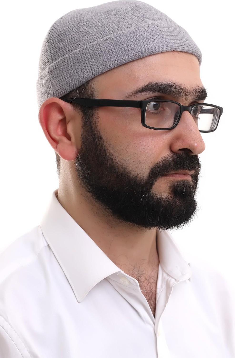 Aesco Ihvan Online Açık Gri Katlamalı Sade Desen Kışlık Orlon Takke Şapka görsel 2