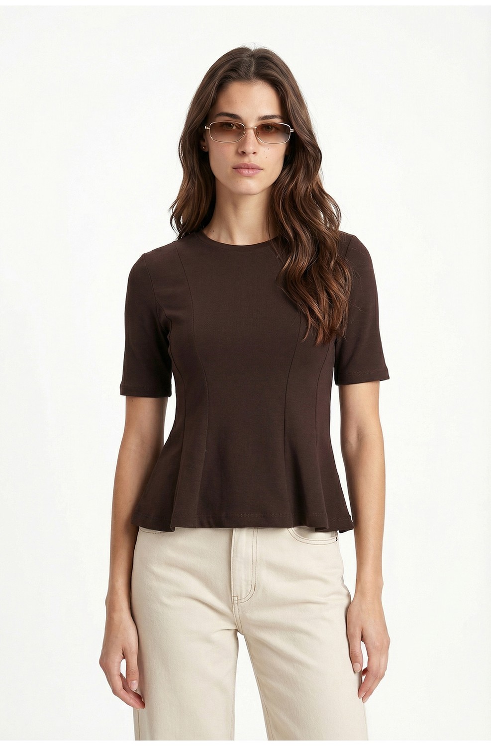 Ritnice Kadın Ella Beyaz Peplum Bluz görsel 8