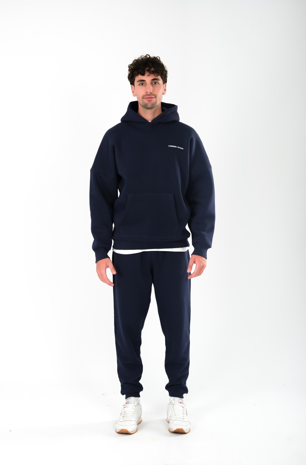 Coredra Studio Lacivert - Oversize Fit Hoodie Erkek görsel 5