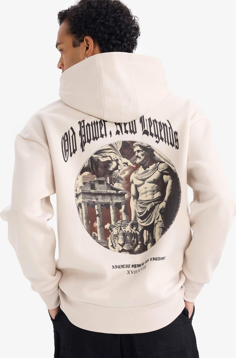 DeFacto Pamuklu Boxy Fit Kapüşonlu Baskılı Sweatshirt F8189AX26SP