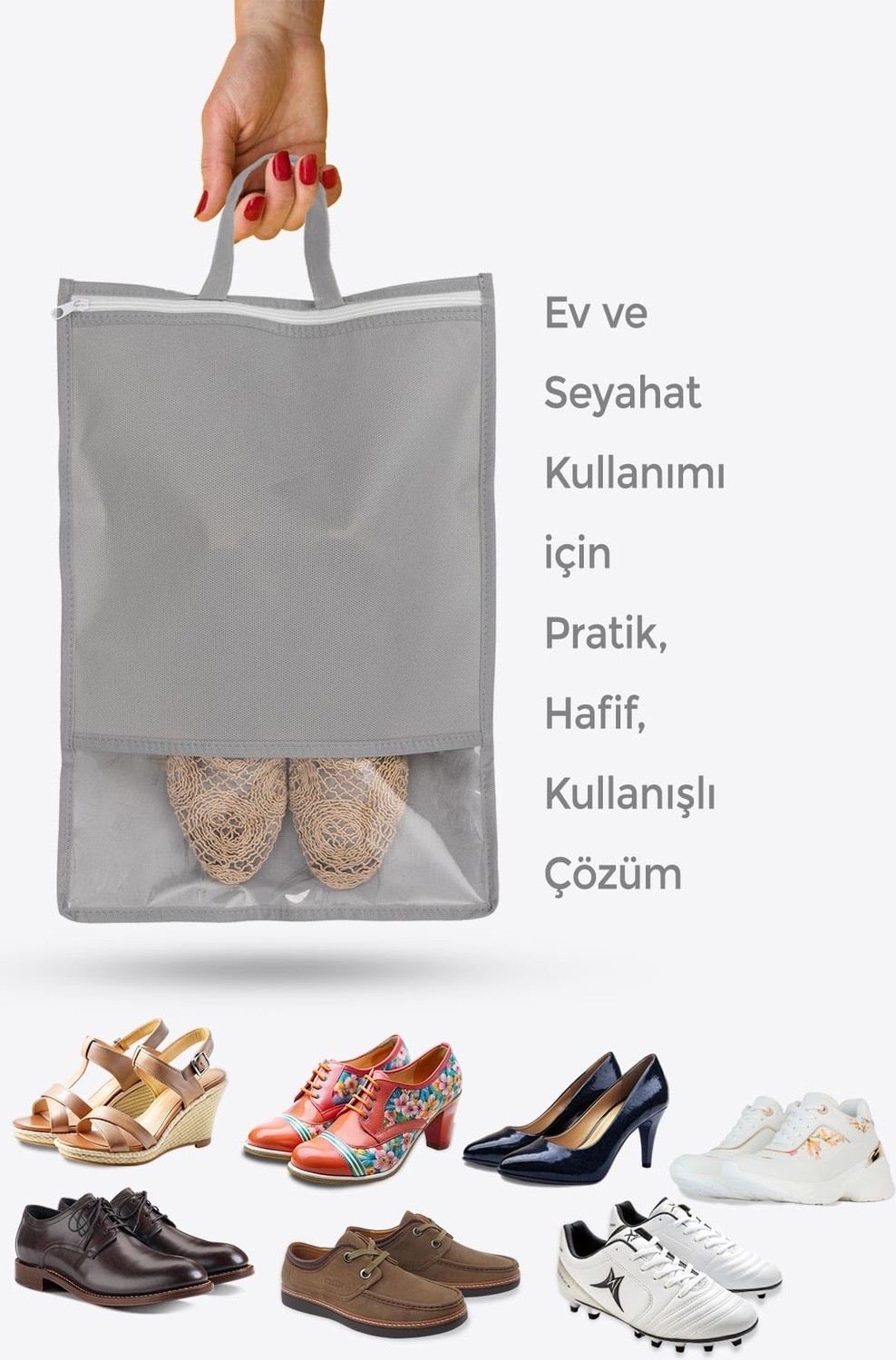 Bavul Içi Düzenleyici 5'li Set Valiz Seyahat Organizeri Ayakkabı Torbası Hurç görsel 6