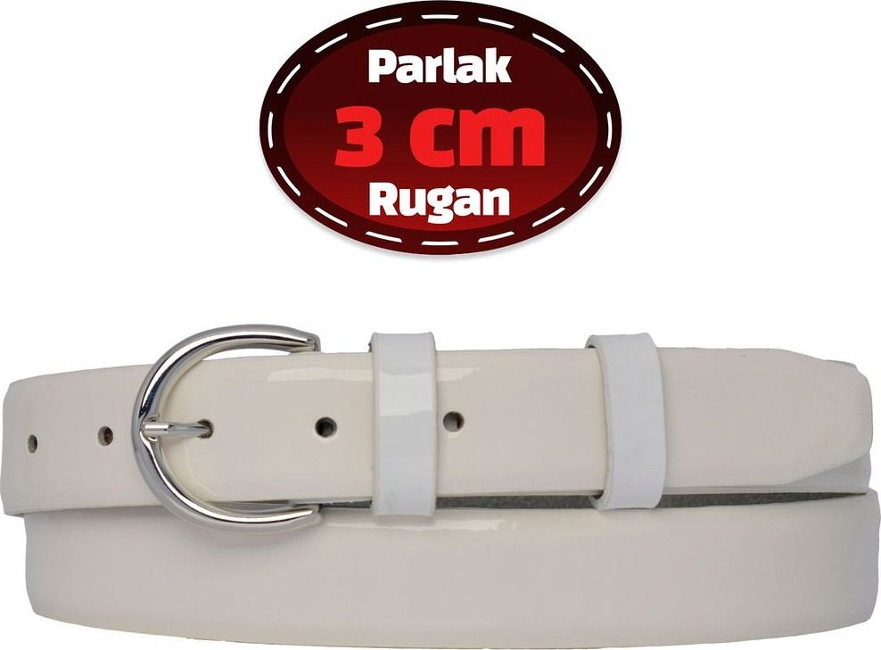 GoDeri %100 Hakiki Deri, 3 cm Siyah Rugan Klasik Kadın Kemeri, Business, Iş Kadını, Kumaş, Takım KEMERI-R01