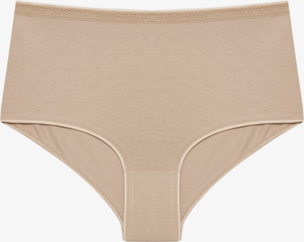 Penti Easy Pamuklu Trim Yüksek Bel Bej Slip Külot