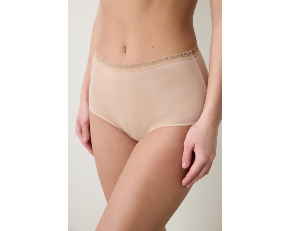 Penti Easy Pamuklu Trim Yüksek Bel Bej Slip Külot görsel 6