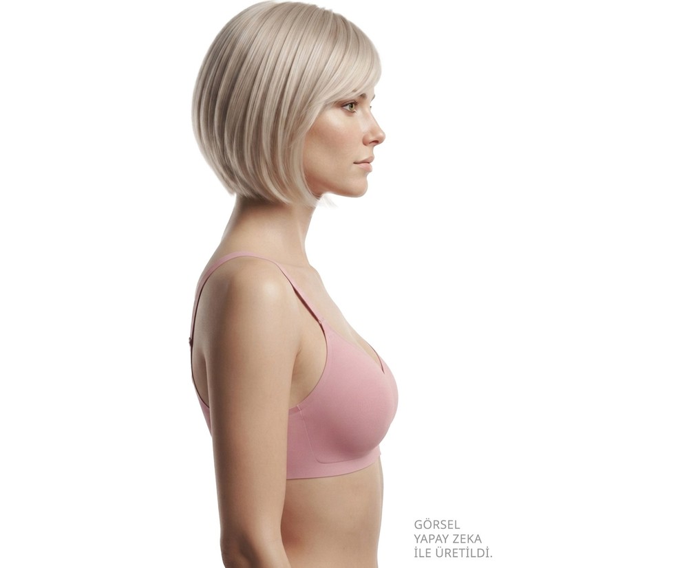 Cottonhill Seamless Bra - Eloria | Lazer Kesim Dikişsiz Balensiz Iz Bırakmayan Tül Detaylı Sütyen 3'lü Paket görsel 4